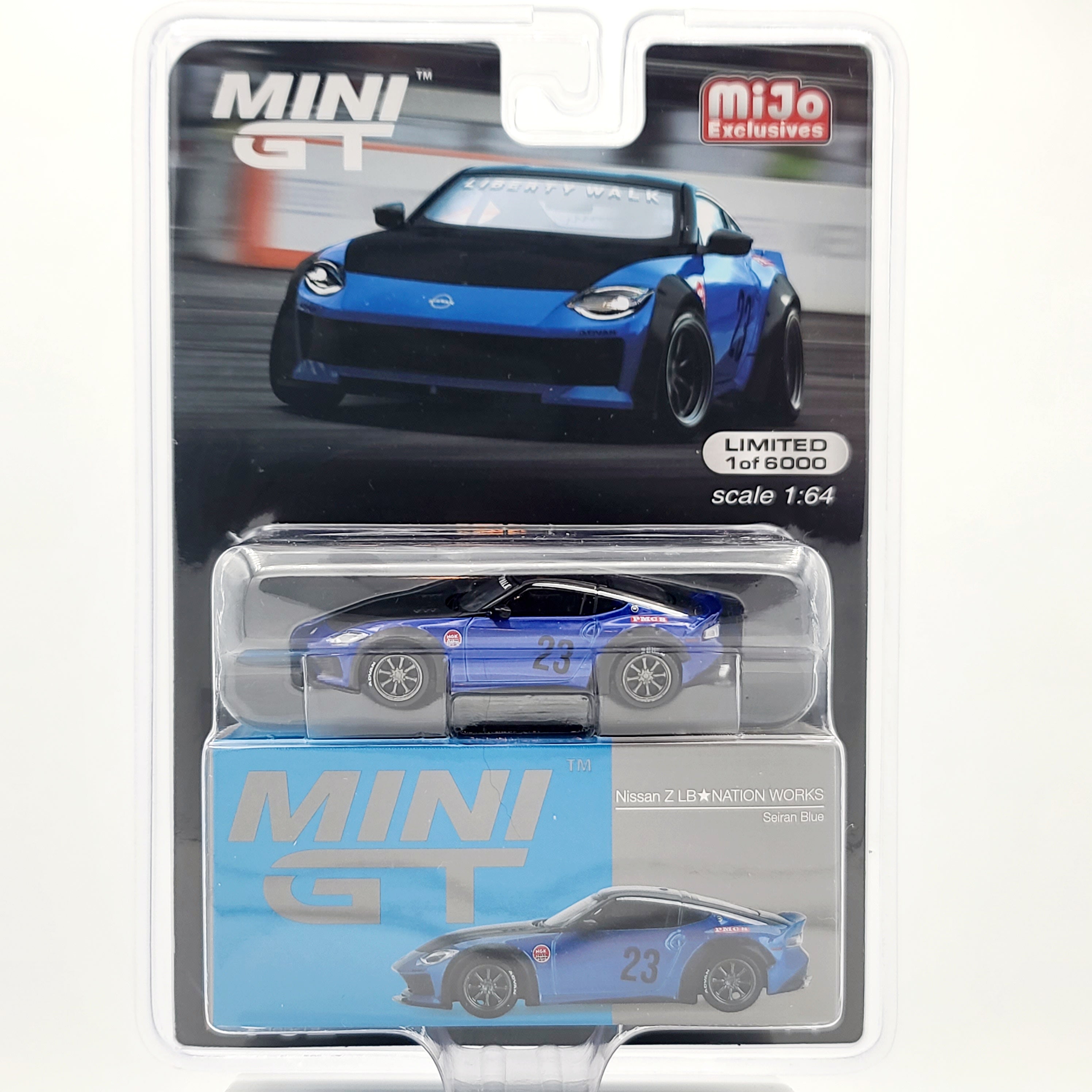 Mini GT Nissan Z LB*Nation Works - 1:64 scale, Seiran Blue LHD (2024 MIJO Exclusives - Limited Edition 1 of 6000)